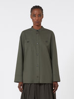 Cotton Mandarin-neck shirt