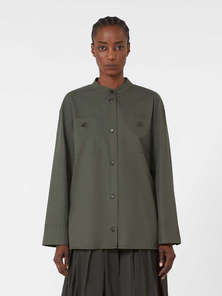 Cotton Mandarin-neck shirt