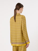 Printed Silk Shirt for Women - Yellow - Max Mara KSA