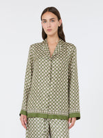 Printed Silk Shirt for Women - Kaki - Max Mara KSA