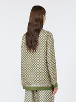 Printed Silk Shirt for Women - Kaki - Max Mara KSA