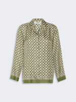 Printed Silk Shirt for Women - Kaki - Max Mara KSA