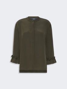 Silk Crêpe De Chine Shirt for Women - Kaki - Max Mara KSA