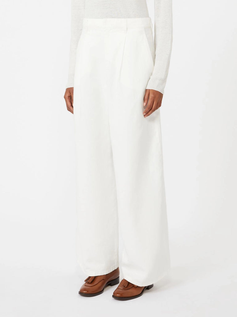 max mara wide-fit cotton and linen trousers