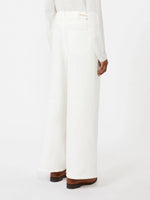 max mara wide-fit cotton and linen trousers for women