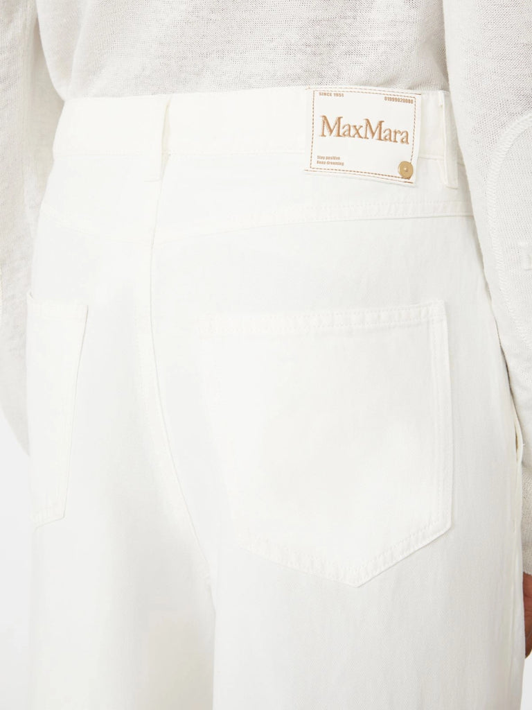 max mara wide-fit cotton and linen trousers