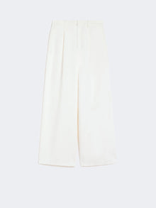 max mara wide-fit cotton and linen trousers for women