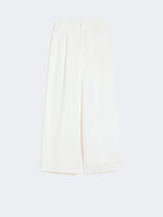 max mara wide-fit cotton and linen trousers for women