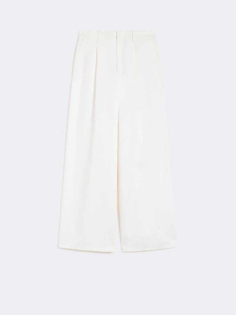 max mara wide-fit cotton and linen trousers