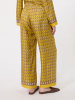 max mara printed silk twill trousers with drawstring for women