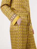 Printed Silk Twill Trousers With Drawstring for Women - Yellow - Max Mara KSA