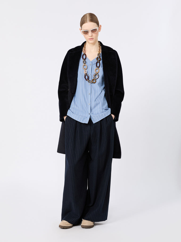 max mara بنطال من الصوف بخطوط طباشيرية