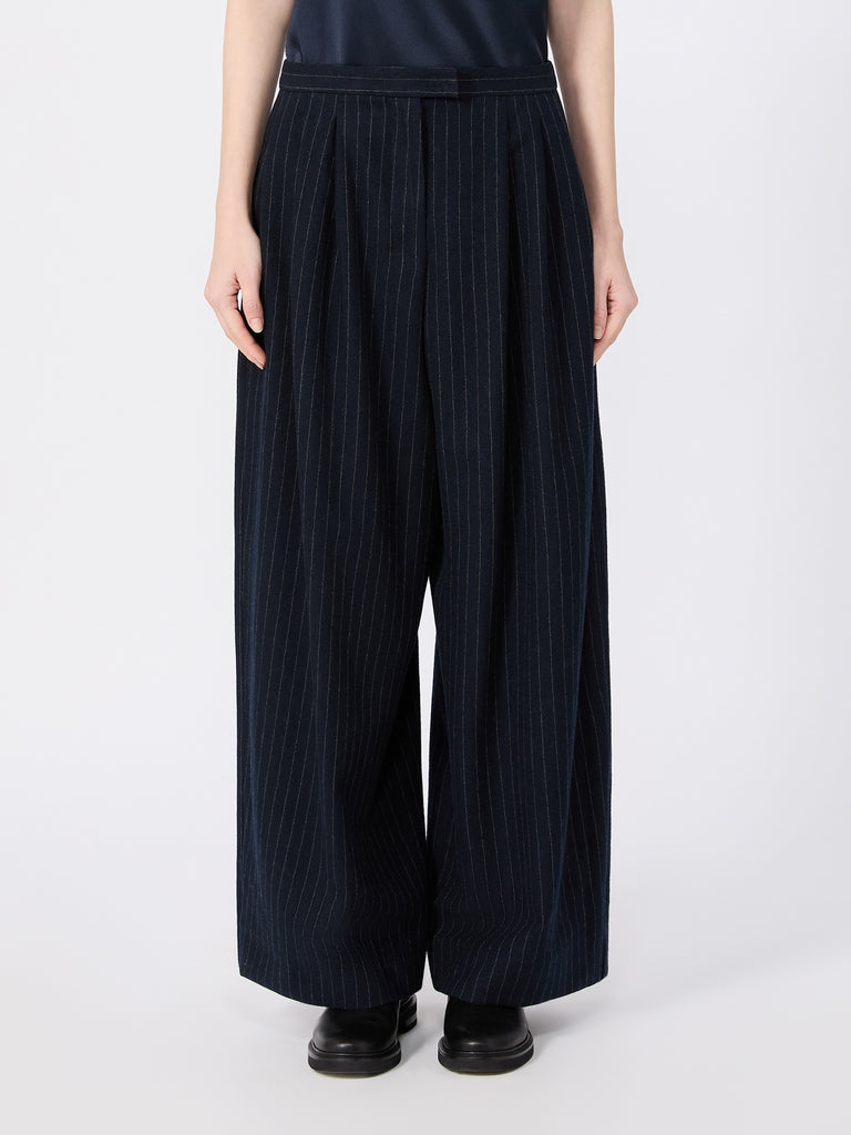 max mara بنطال من الصوف بخطوط طباشيرية