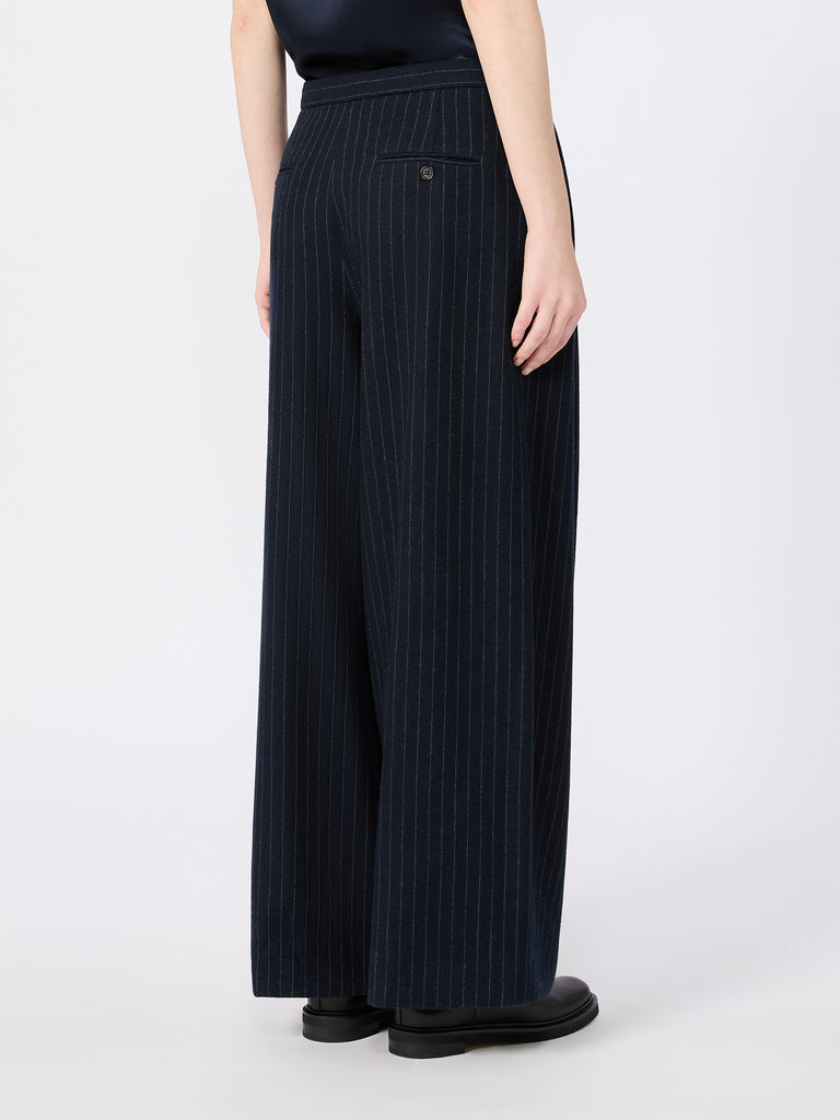 max mara بنطال من الصوف بخطوط طباشيرية