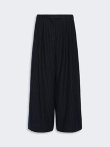Chalk-Stripe Wool Trousers for Women - Midnightblue - Max Mara KSA