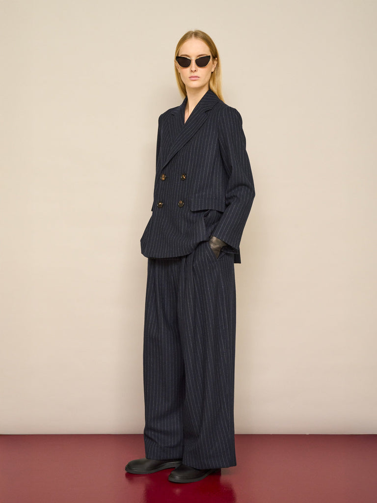 max mara chalk-stripe wool trousers