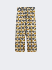 Fluid printed silk trousers