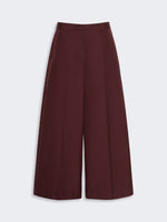 Cotton Poplin Trousers for Women - Dark Red - Max Mara KSA