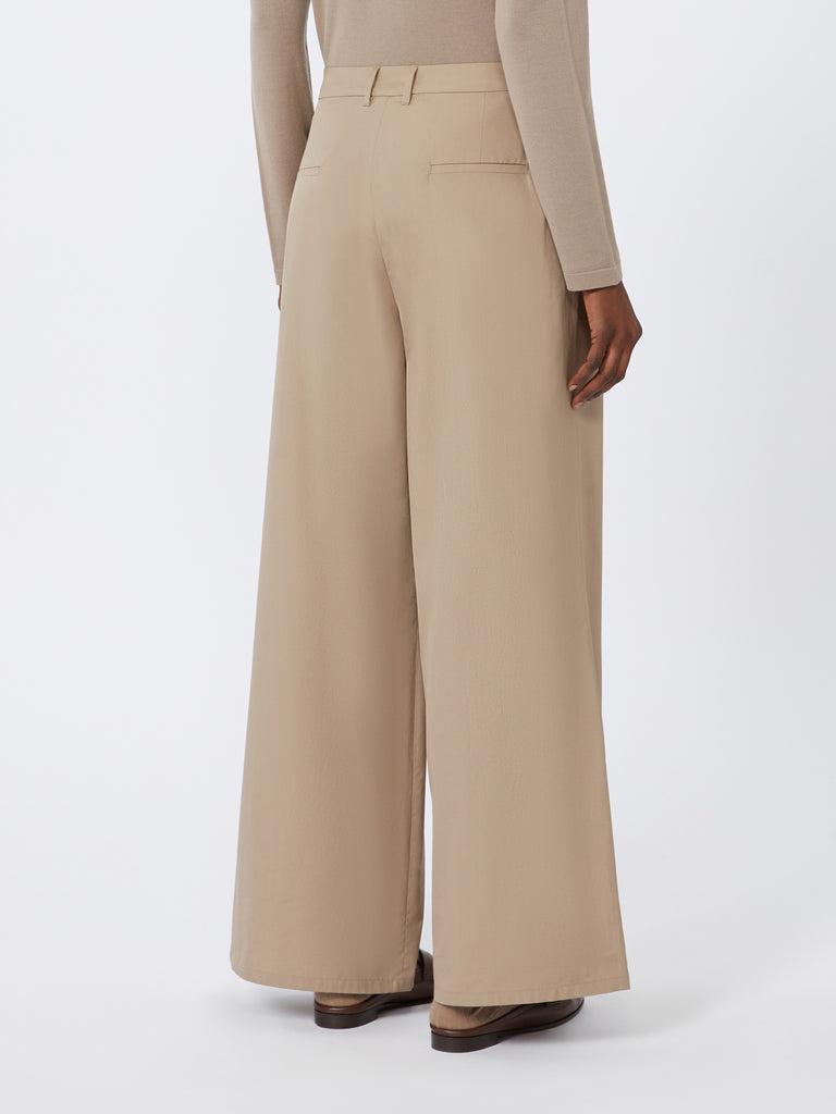 Wide-fit cotton poplin trousers