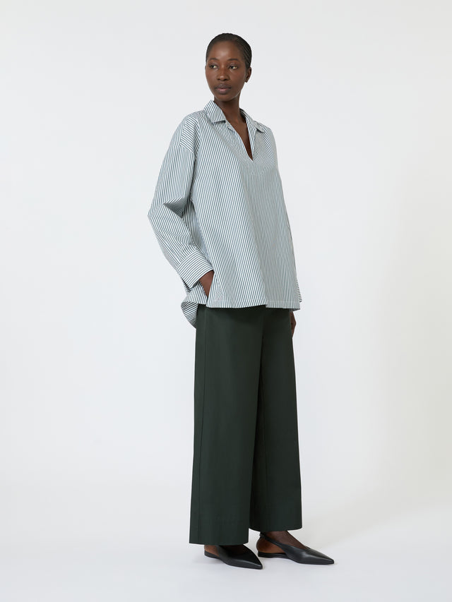 Cotton Poplin Jogging Trousers for Women - Green - Max Mara KSA