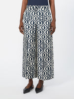 Printed Silk Twill Trousers for Women - Ultramarine - Max Mara KSA