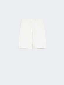Cotton and linen drill Bermuda shorts