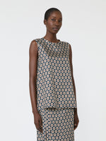 Printed Silk Twill Top for Women - Ultramarine - Max Mara KSA