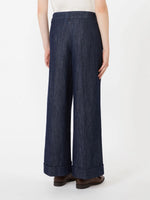 Straight-fit cotton and linen denim trousers