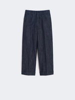 Straight-fit cotton and linen denim trousers