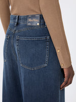 Wide, Cotton Denim Jeans for Women - Midnightblue - Max Mara KSA