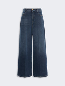Wide, Cotton Denim Jeans for Women - Midnightblue - Max Mara KSA