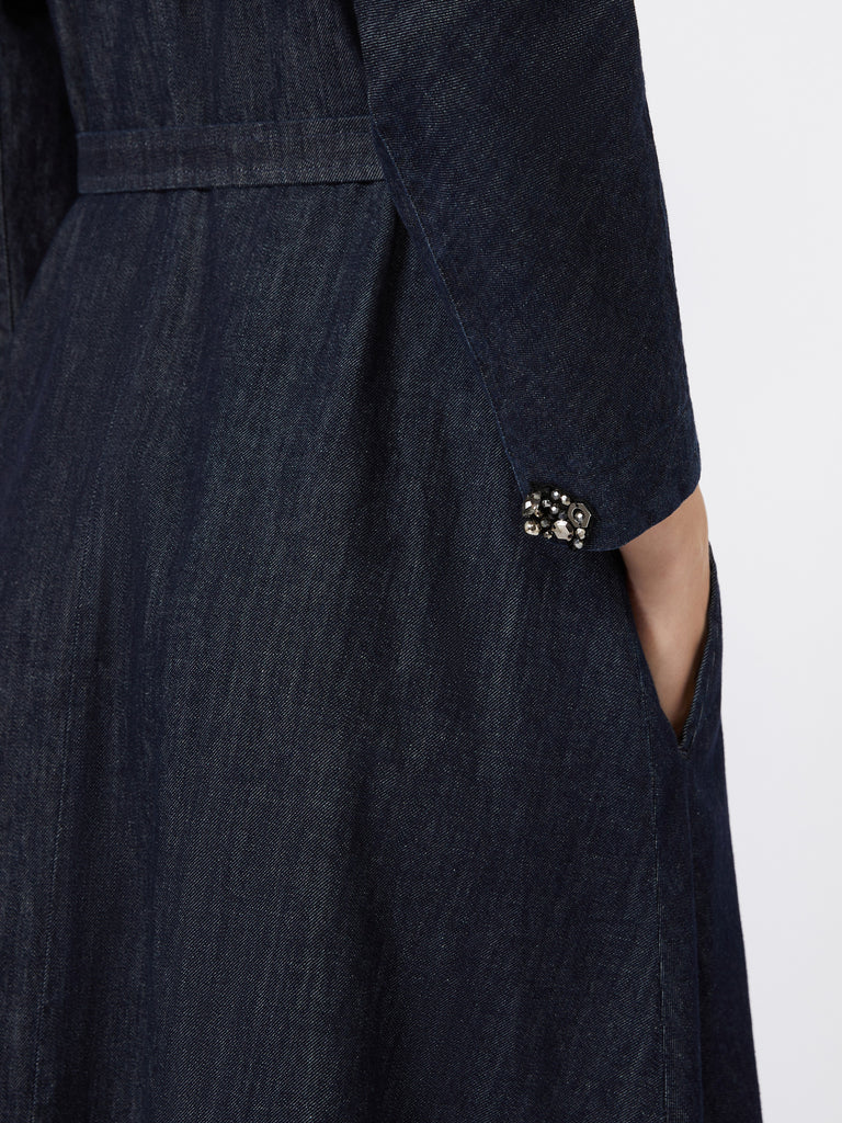 Abito in denim di cotone con cintura