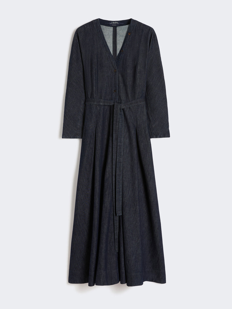 Abito in denim di cotone con cintura