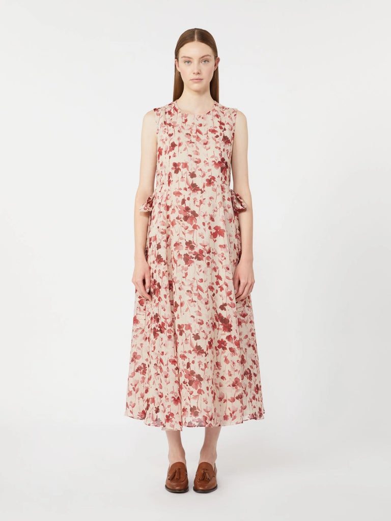 Printed ramie canvas dress