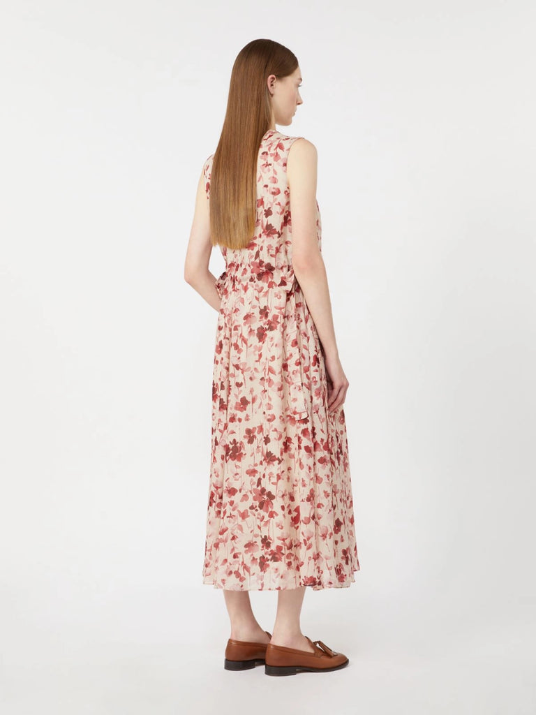 Printed ramie canvas dress