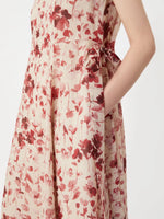 Printed ramie canvas dress