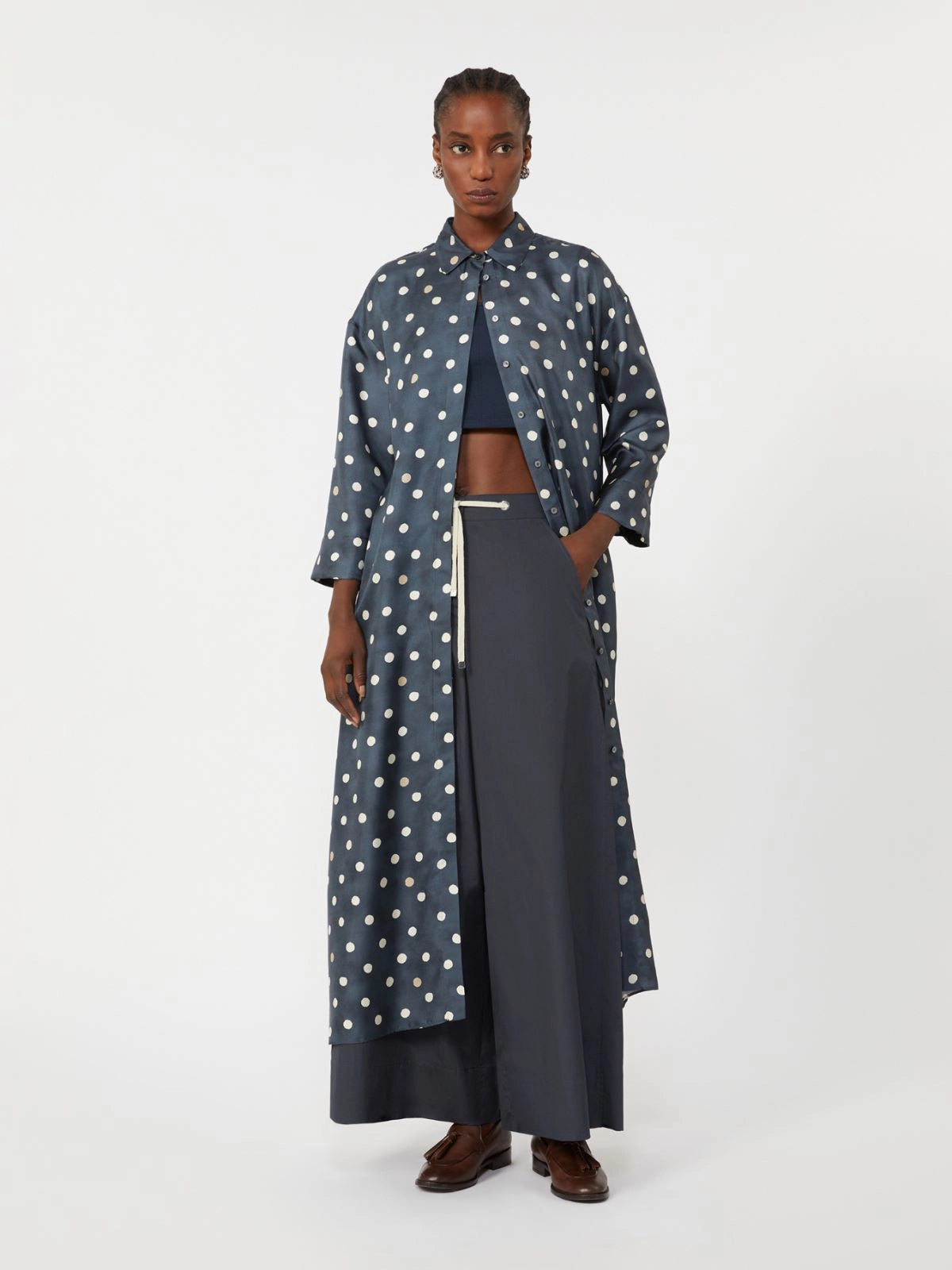 max mara printed silk twill dress for women