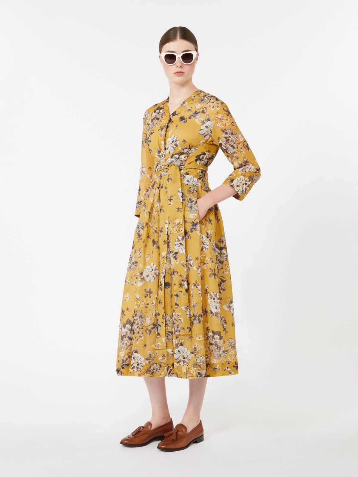 max mara printed ramie dress for women