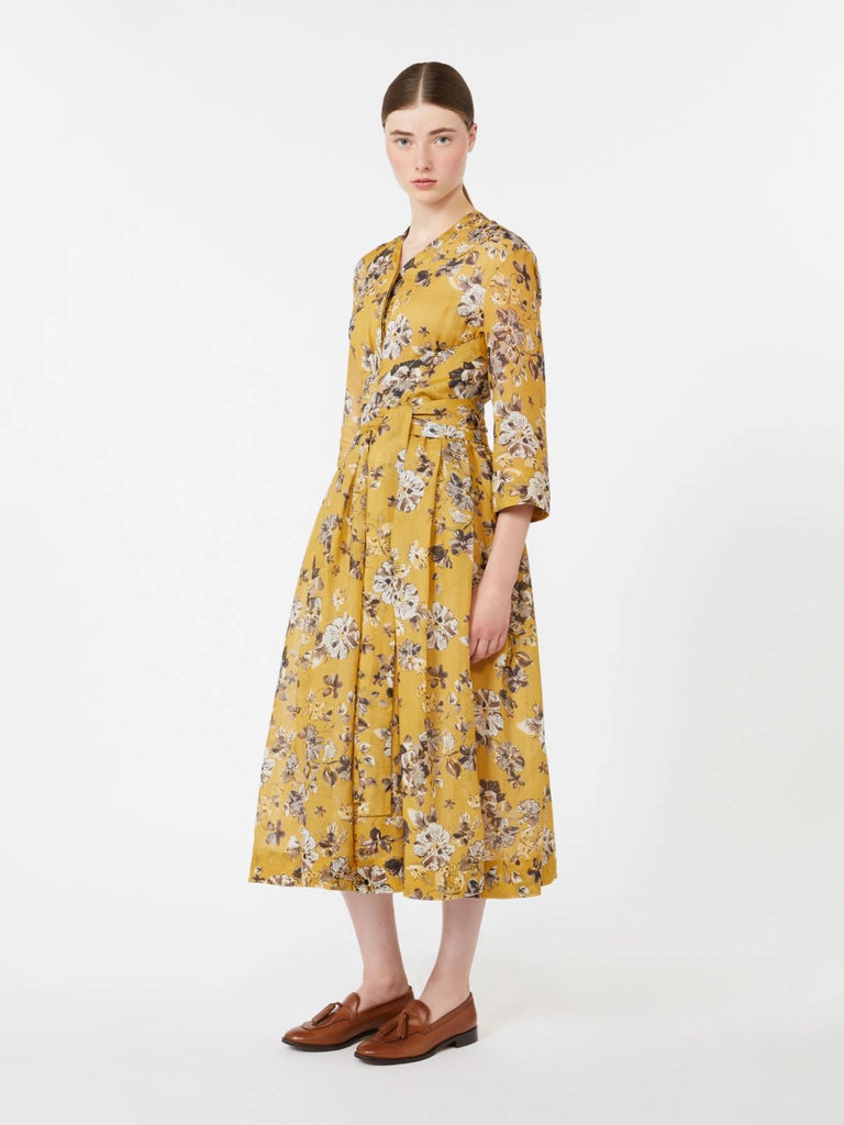 max mara printed ramie dress