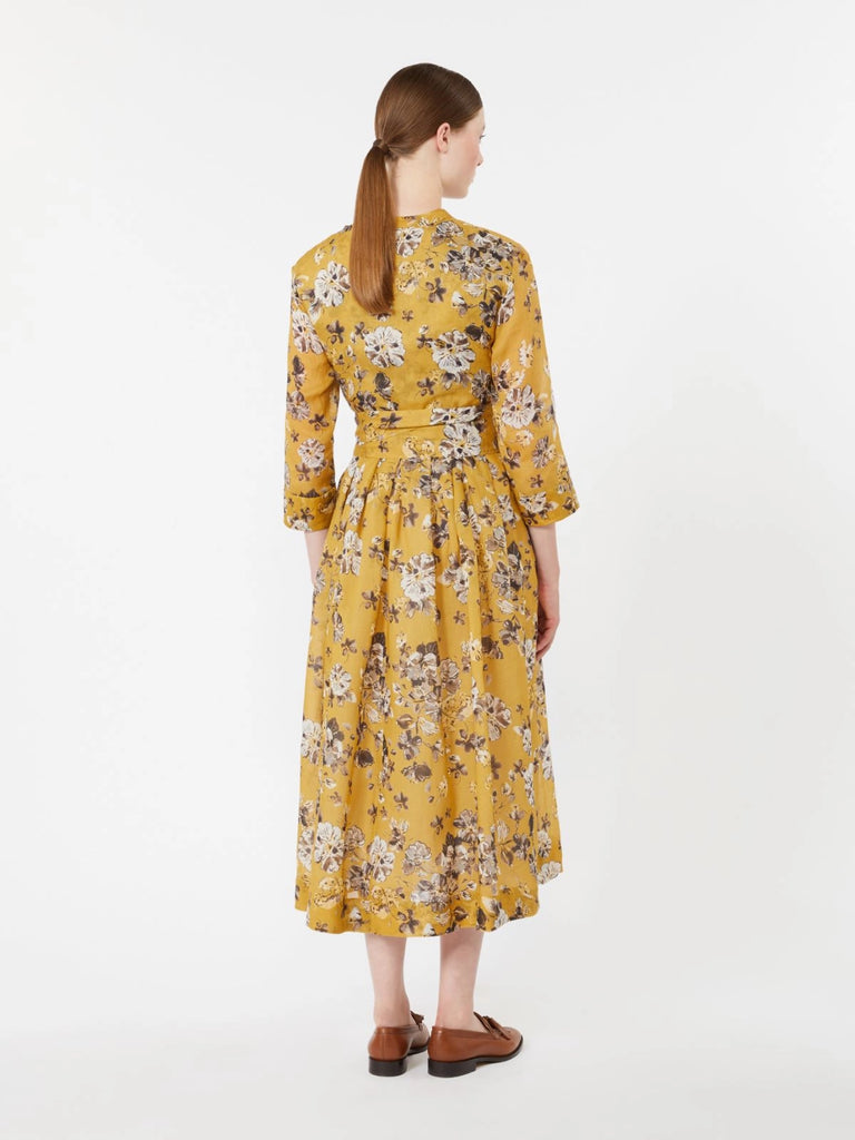 max mara printed ramie dress