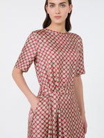 Printed Silk Twill Dress for Women - Red - Max Mara KSA
