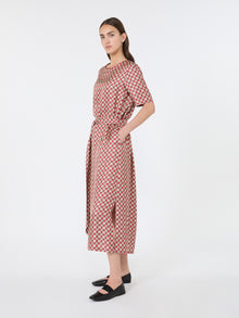 Printed Silk Twill Dress for Women - Red - Max Mara KSA