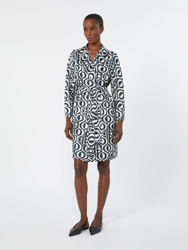 max mara short printed silk wrap dress