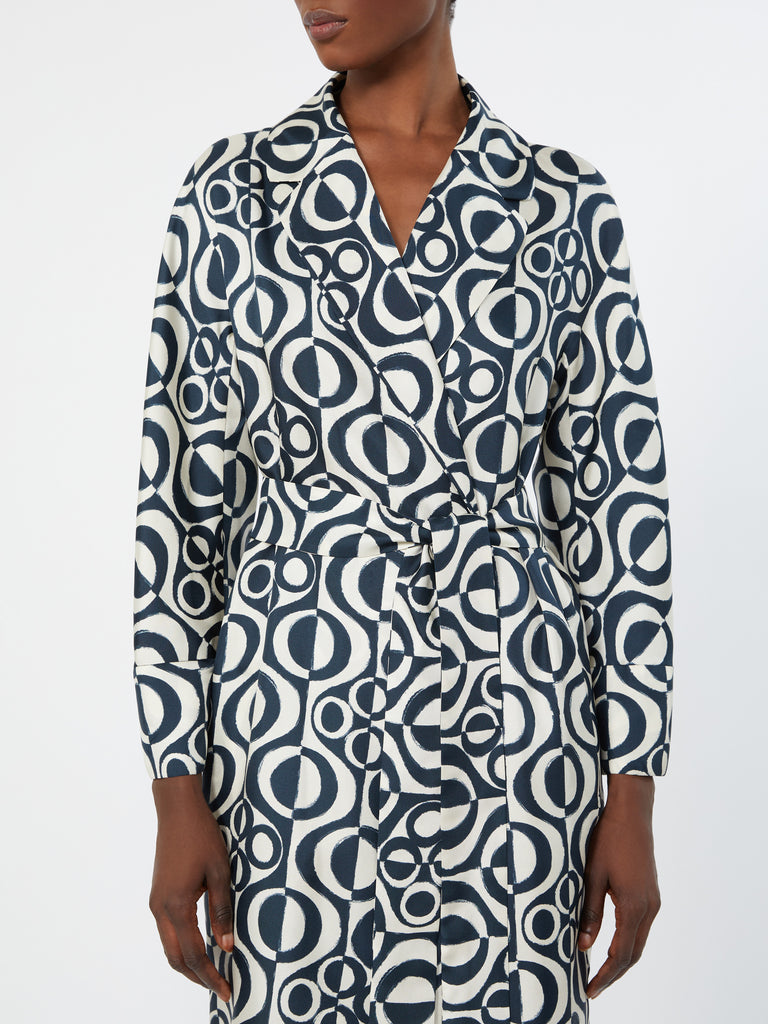 max mara short printed silk wrap dress