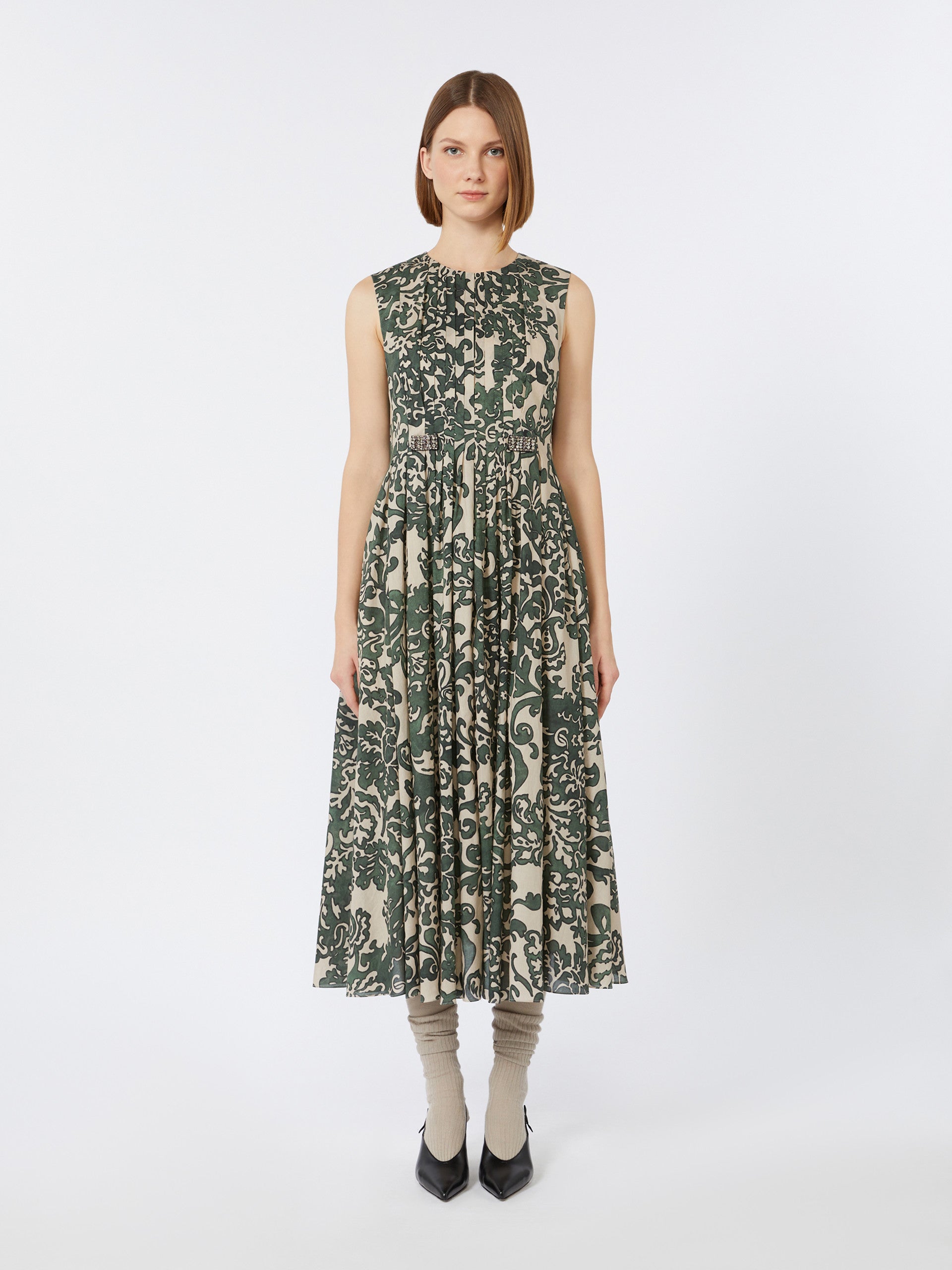 Printed cotton voile dress