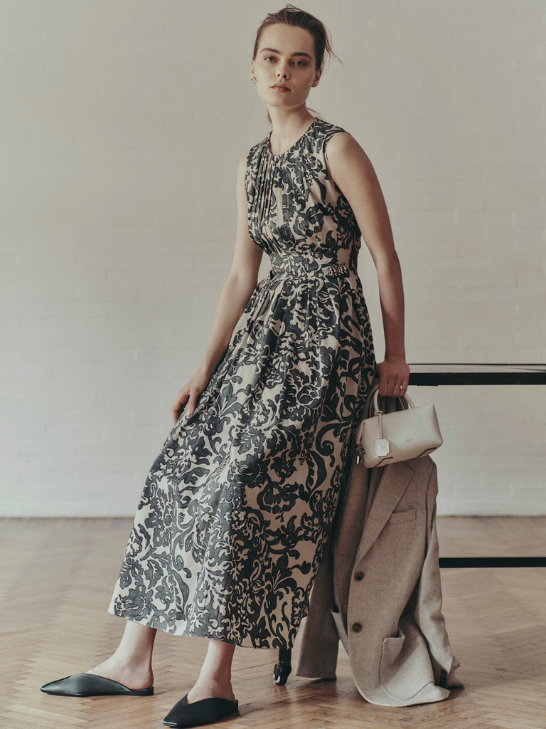 Printed cotton voile dress