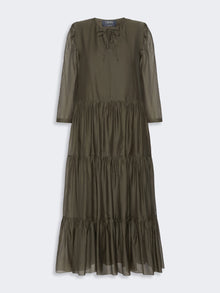 max mara cotton and silk voile maxi dress for women