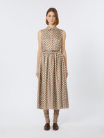 Flared printed silk dress