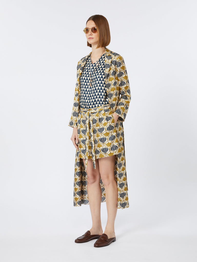 Printed silk kaftan dress