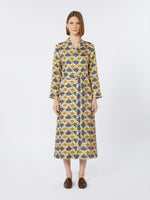 Printed silk kaftan dress